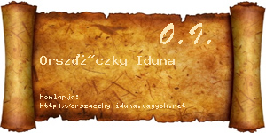 Orszáczky Iduna névjegykártya